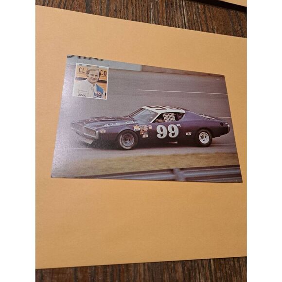 Vtg Ron Kelelowski 99 STP NASCAR Postcard 5x7 Purple Car Unused Racing Pictorial - Picture 1 of 2